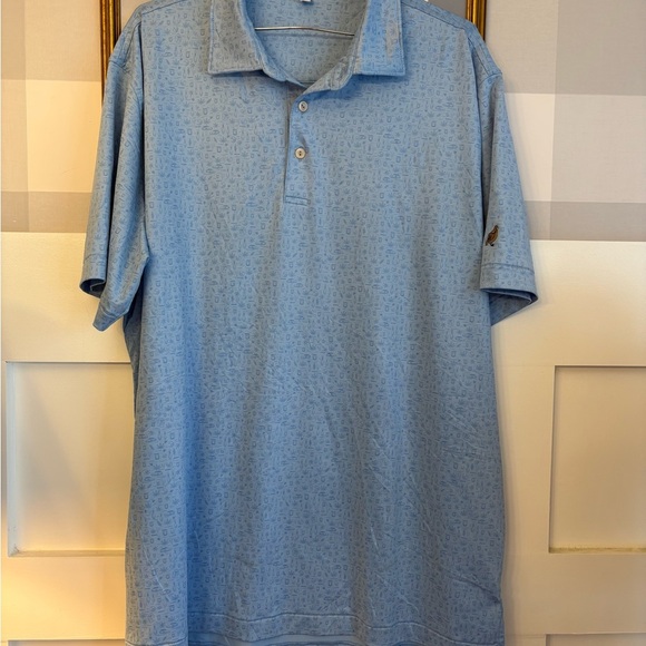Peter Millar Light Blue Polo Shirt Size Large - Picture 2 of 7